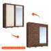 Guarda-Roupa Casal com Espelho Nicole Flex 2 Portas 3 Gavetas Café e Off White