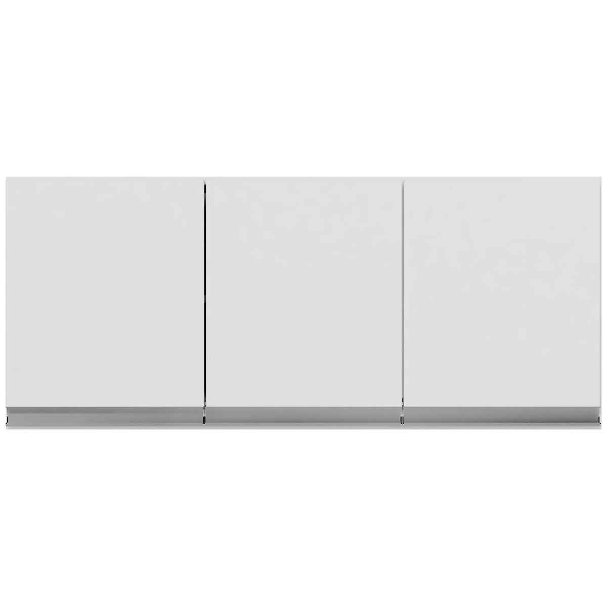 Armário Aéreo Para Cozinha Adriana 3 Portas 120 cm Branco