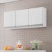 Armário Aéreo Para Cozinha Adriana 3 Portas 120 cm Branco