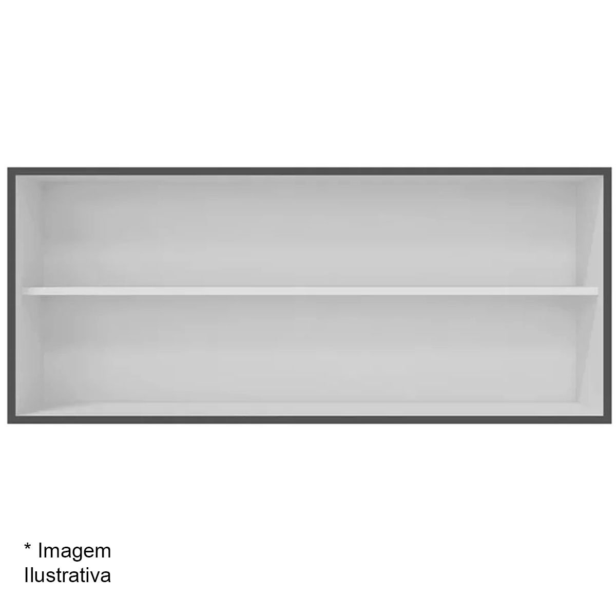 Armário Aéreo Para Cozinha Adriana 3 Portas 120 cm Cinza