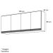 Armário Aéreo para Cozinha 150 cm 4 Portas Adriana Amêndoa/Branco