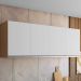 Armário Aéreo para Cozinha 150 cm 4 Portas Adriana Amêndoa/Branco