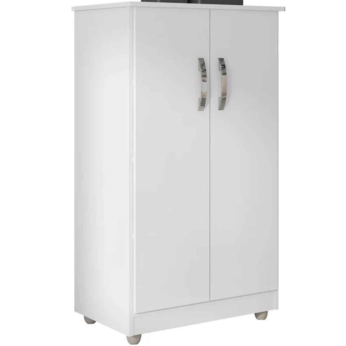Armário Multiuso Rosa 2 Portas 3 Prateleiras Branco