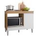 Balcão Para Cooktop 1 Porta 1 Gaveta com Tampo Cátia Amêndoa/Branco