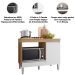 Balcão Para Cooktop 1 Porta 1 Gaveta com Tampo Cátia Amêndoa/Branco