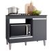 Balcão Para Cooktop 1 Porta 1 Gaveta com Tampo Cátia Cinza