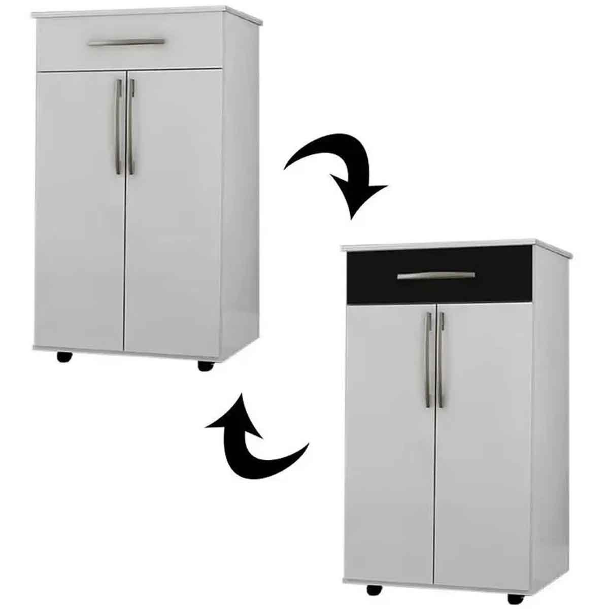 Balcão Para Microondas Júlia 2 Portas e 1 Gaveta Branco Flex