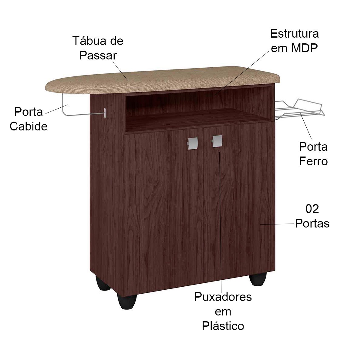 Balcão Tábua de Passar 2 Portas Beatriz Castanho