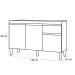 Balcão de Pia 120 cm Talita 3 Portas 1 Gaveta Amêndoa/Preto