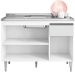 Balcão de Pia 120 cm Talita 3 Portas 1 Gaveta Branco