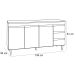 Balcão de Pia Sem Tampo 160 cm 3 Portas 3 Gavetas Adriana Amêndoa/Branco