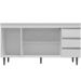 Balcão de Pia Sem Tampo 160 cm 3 Portas 3 Gavetas Adriana Amêndoa/Branco