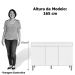 Balcão de Pia para Cozinha 120 cm 3 Portas Kadu Amêndoa/Branco