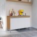 Balcão de Pia para Cozinha 120 cm 3 Portas Kadu Amêndoa/Branco