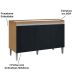 Balcão de Pia para Cozinha 120 cm Kadu 3 Portas  Amêndoa/Preto