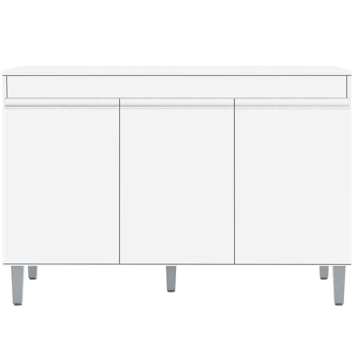 Balcão de Pia para Cozinha 120 cm Kadu 3 Portas  Branco