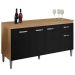 Balcão de Pia para Cozinha 150 cm Graziela 4 Portas 1 Gaveta Amêndoa/Preto