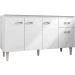 Balcão de Pia para Cozinha 150 cm Graziela 4 Portas 1 Gaveta Branco/Preto