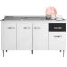 Balcão de Pia para Cozinha 150 cm Graziela 4 Portas 1 Gaveta Branco/Preto