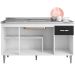 Balcão de Pia para Cozinha 150 cm Graziela 4 Portas 1 Gaveta Branco/Preto