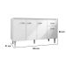 Balcão de Pia para Cozinha 150 cm Graziela 4 Portas 1 Gaveta Branco/Preto