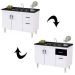 Balcão de Pia sem Tampo 120 cm 3 Portas 1 Gaveta Graziela Branco/Preto