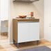 Balcão para Cooktop com Tampo 4 ou 5 Bocas 2 Portas Adriana Amêndoa/Branco