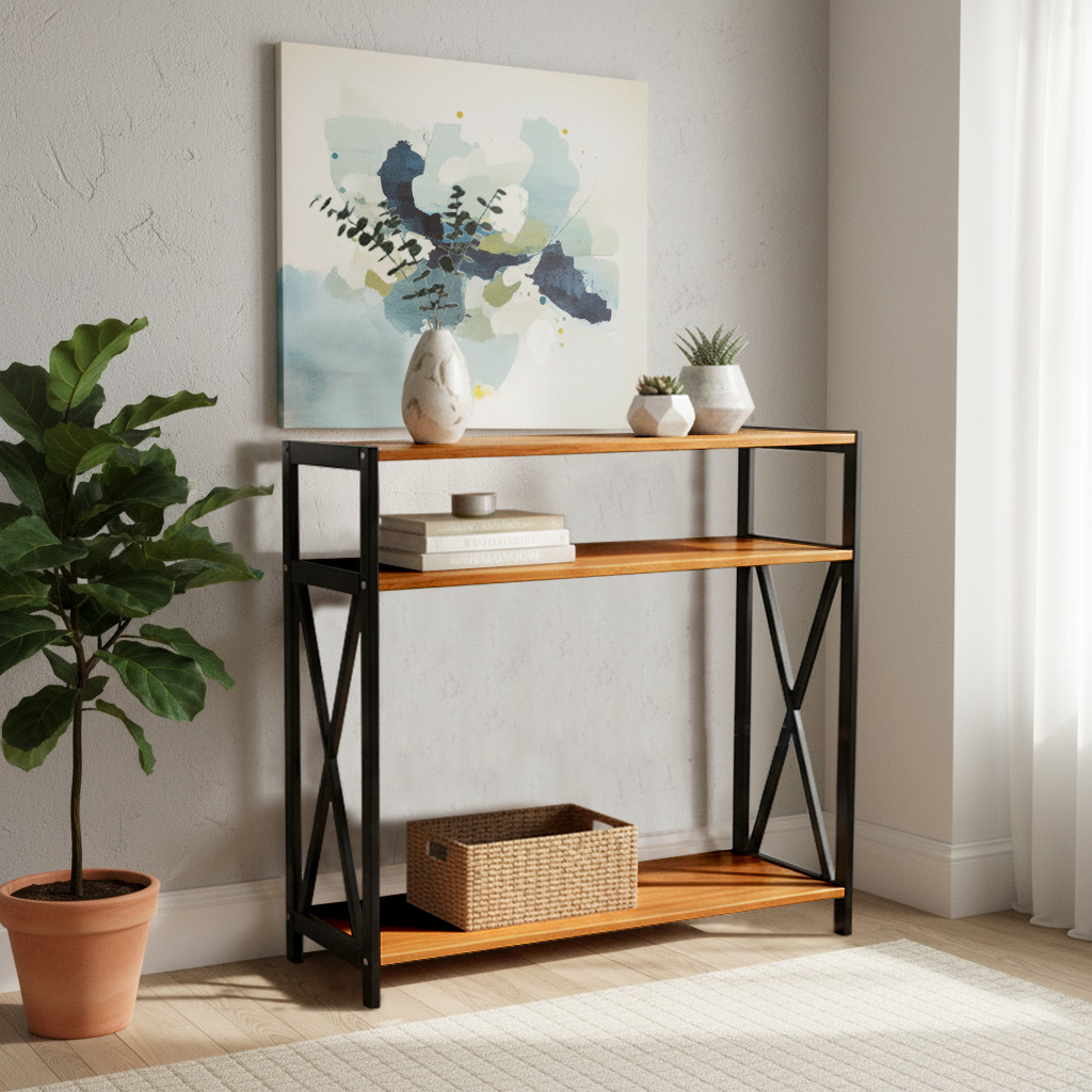 Aparador Prateleiras Madeira Sala Cozinha Nicho Apoio