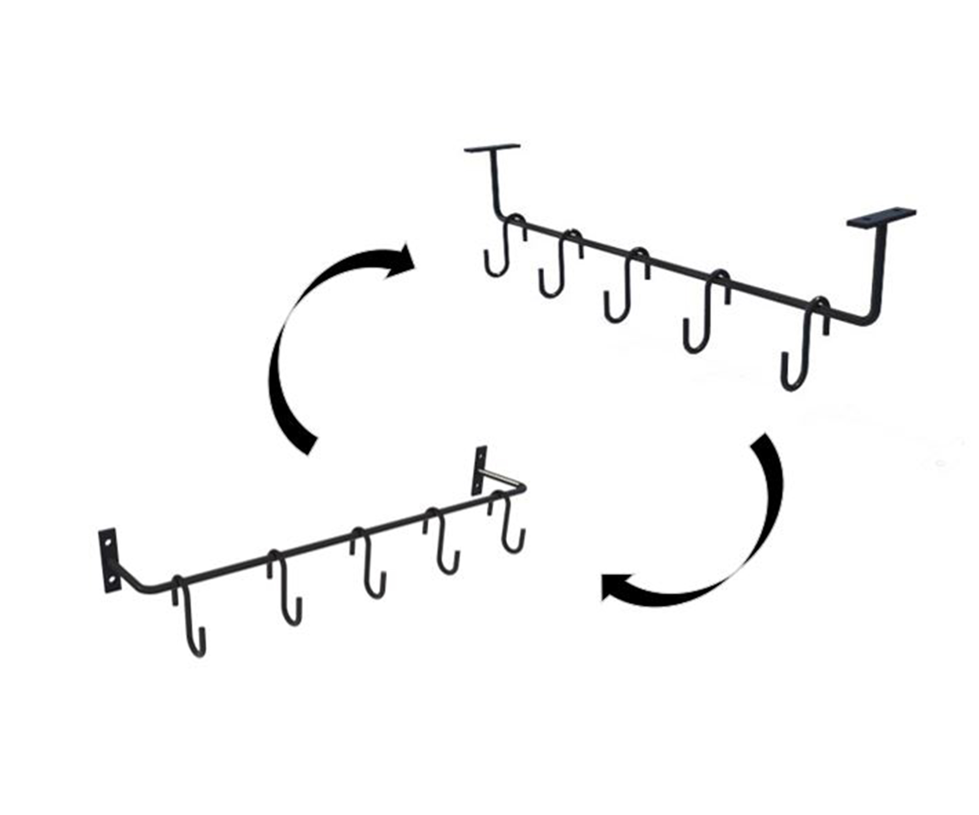 Barra Pendurar Utensílios + Ganchos Barrinha multiuso Organizador