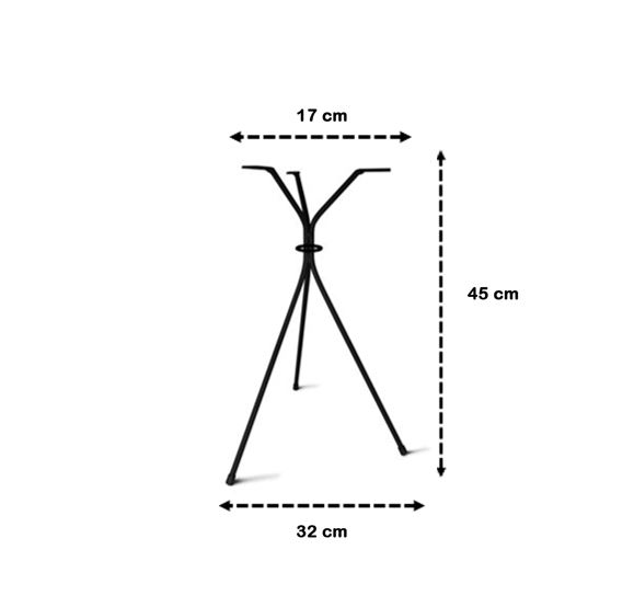 Base mesa lateral apoio 45cm Tripé Preto fosco