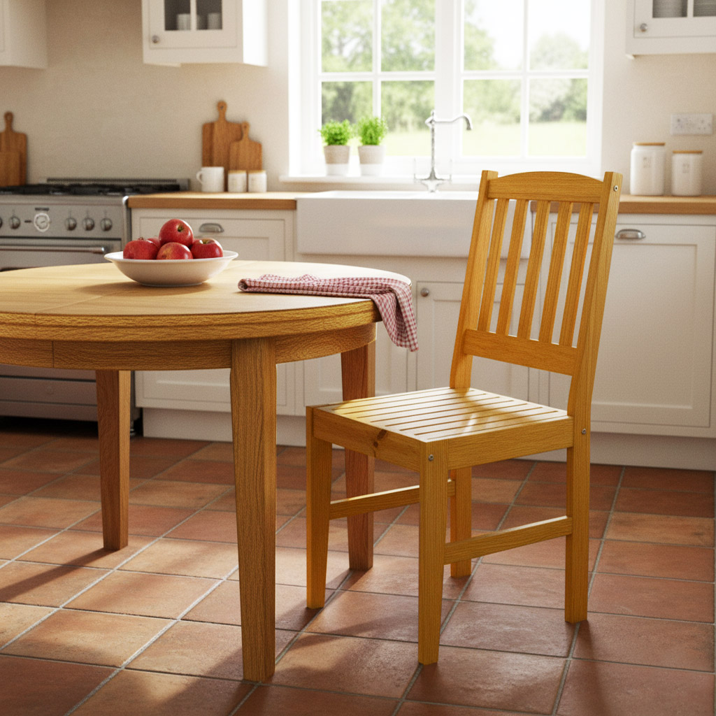 Cadeira madeira maciça Mel Ripada Sala de jantar