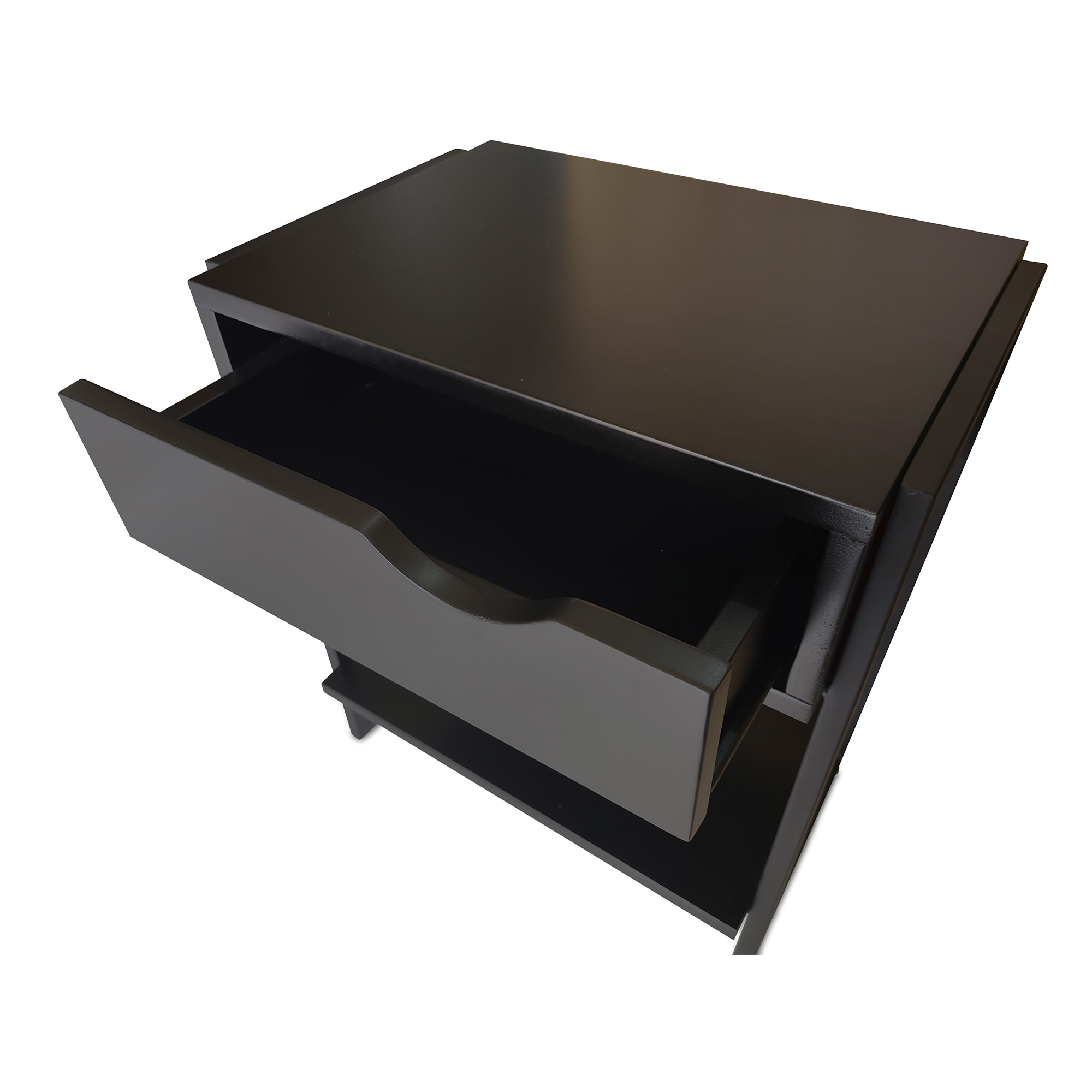 Kit 2 Mesa Apoio de Cama com Gaveta Nicho Mesa de cabeceira Black  