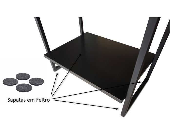 Kit 2 Mesa Apoio de Cama com Gaveta Nicho Mesa de cabeceira Black  