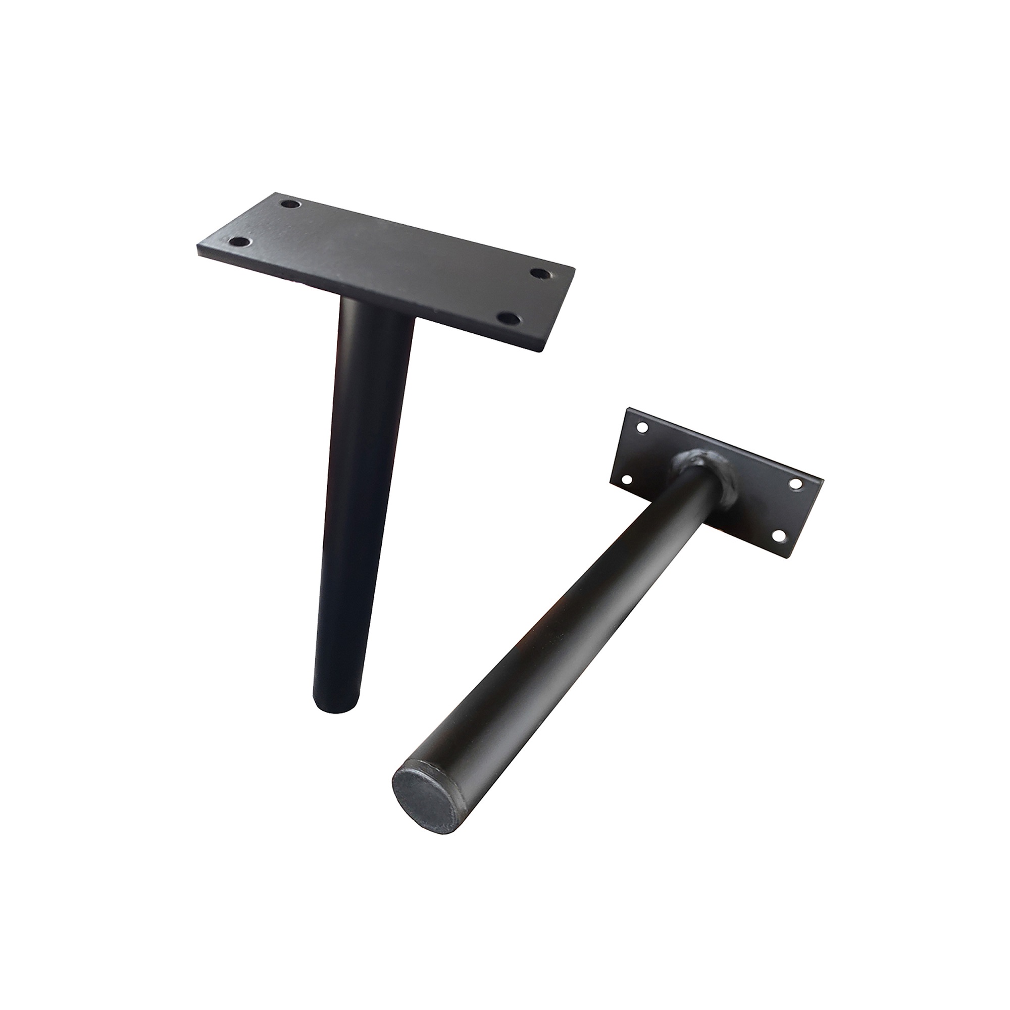 Kit 4 pezinho Multiuso Pés móveis 18cm Aço reforço Preto fosco 