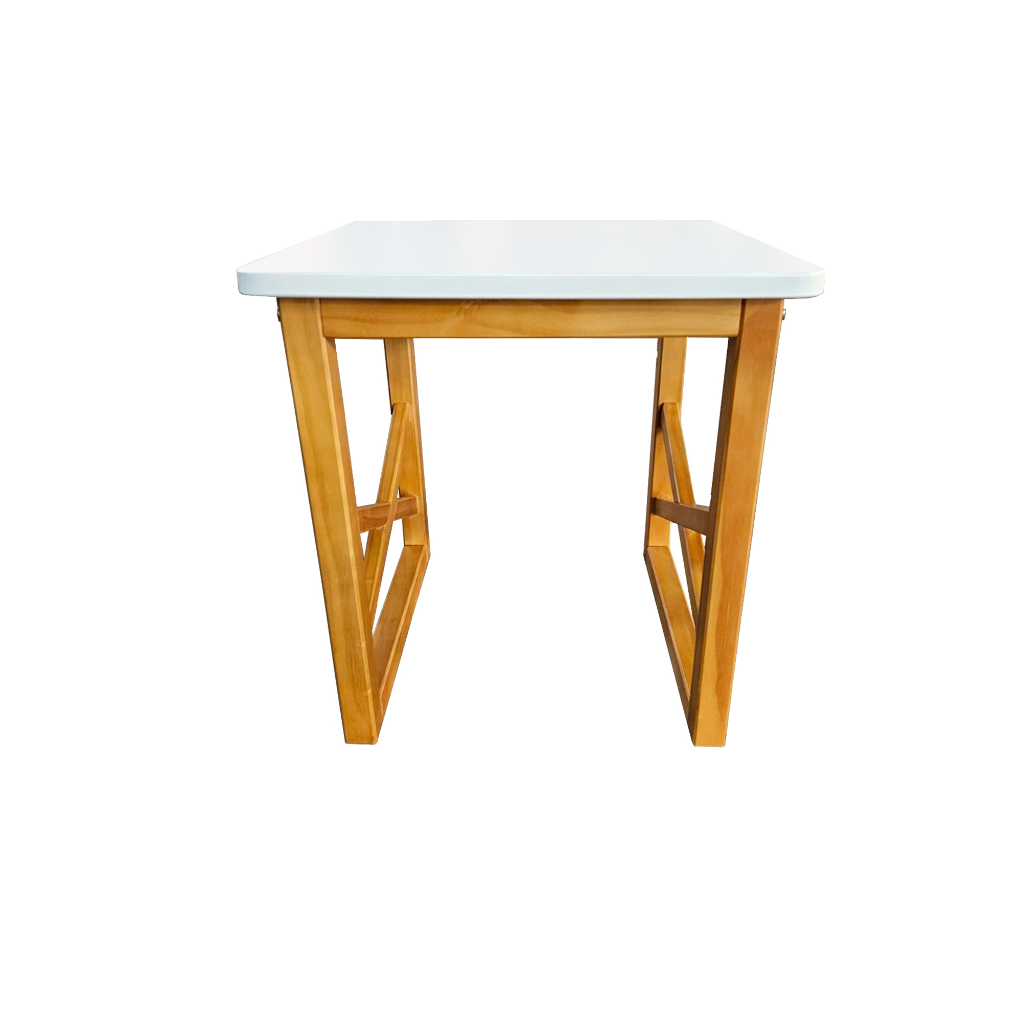 Mesa Quadrada Lateral Apoio sofá Minimalista Madeira 45cm Branco
