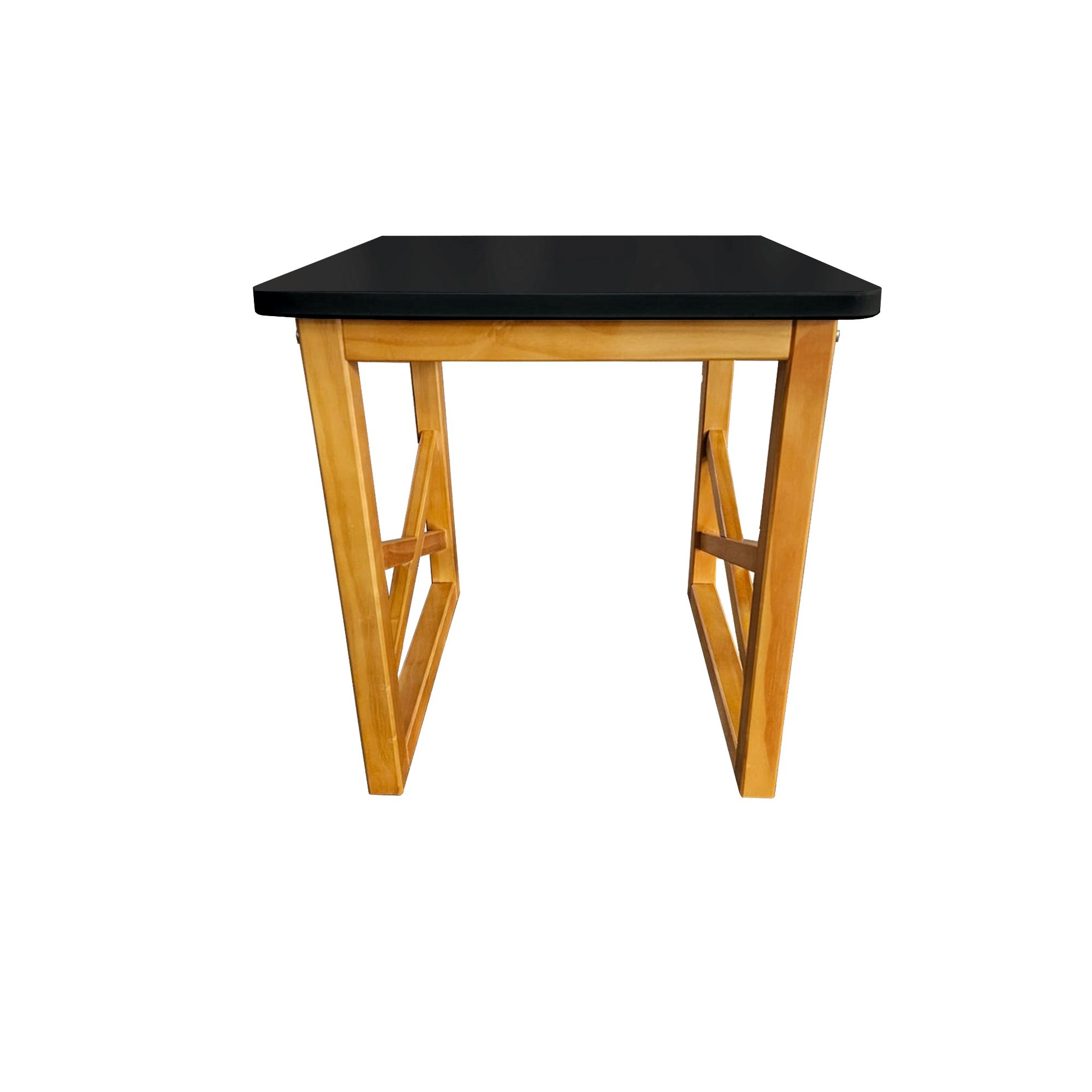 Mesa Quadrada Lateral Apoio sofá Minimalista Madeira 45cm Preto