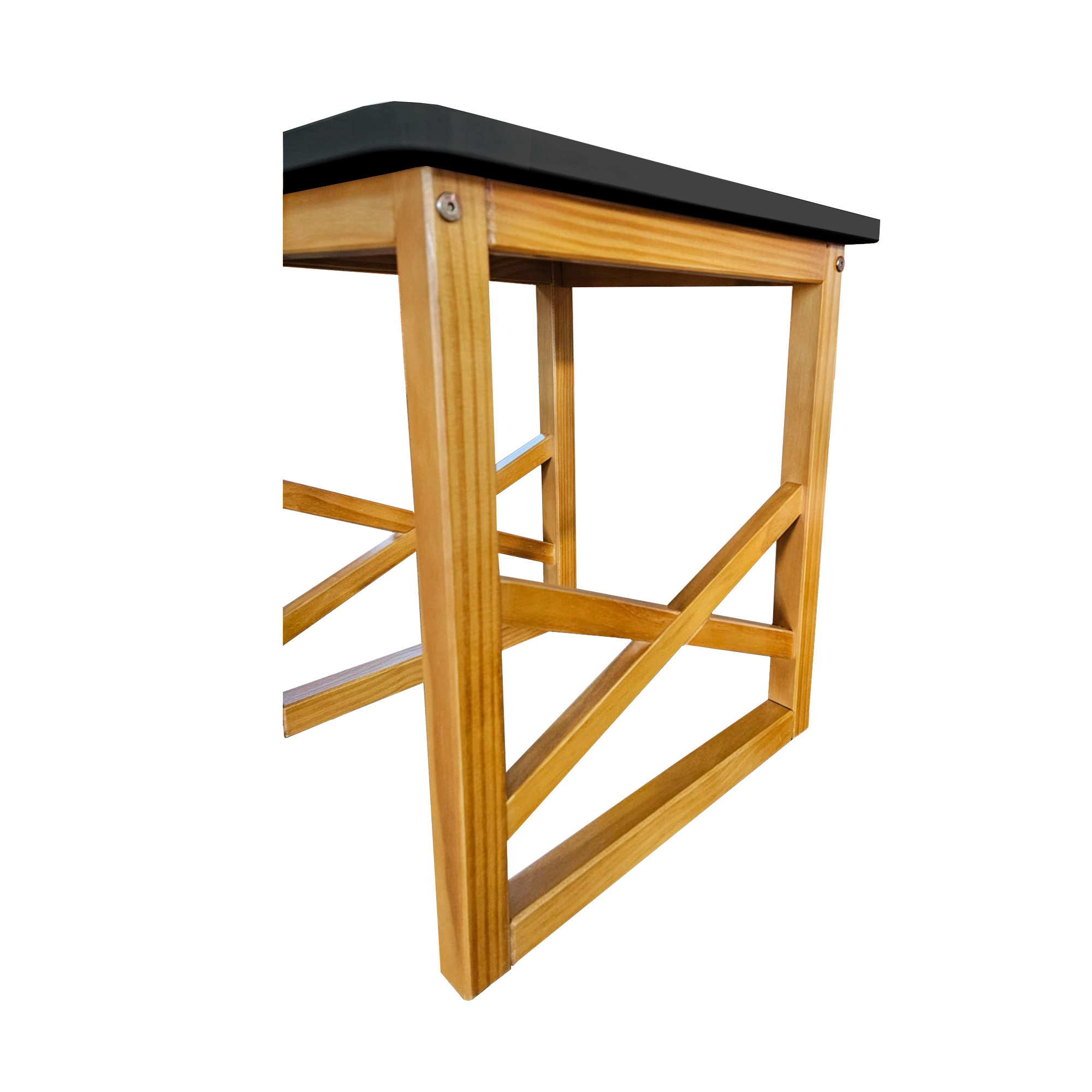 Mesa Quadrada Lateral Apoio sofá Minimalista Madeira 45cm Preto