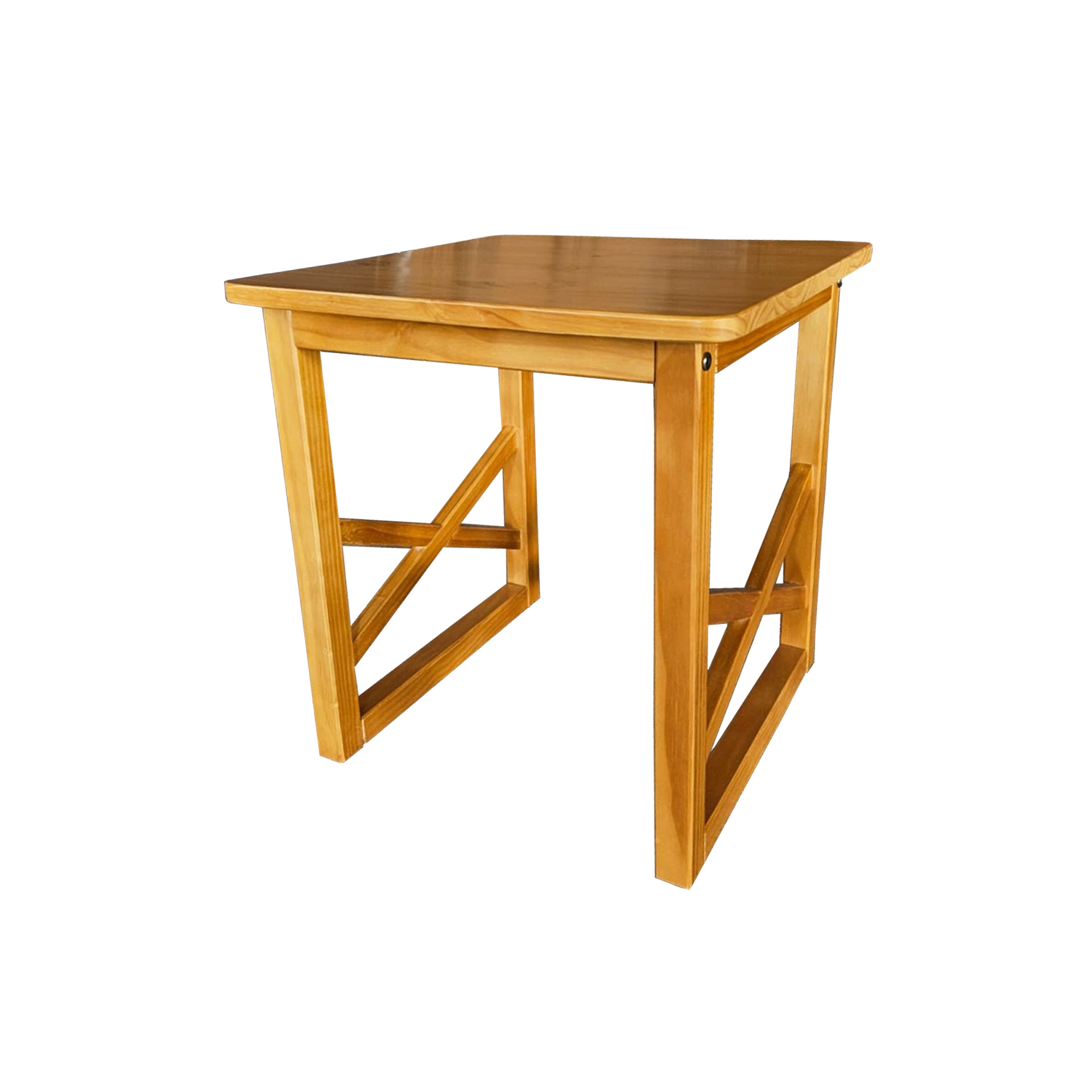Mesa Quadrada Lateral Apoio sofá Minimalista Madeira Mel 45cm 