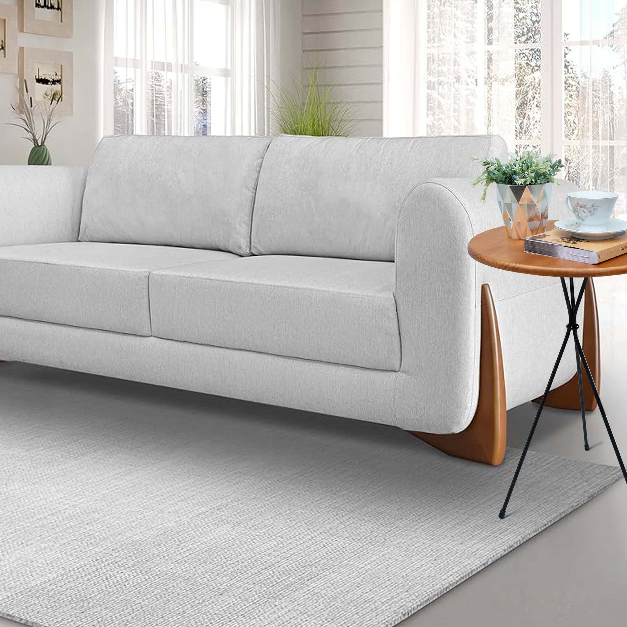 Mesa bistrô sala apoio Mesinha lateral Metal Madeira 60cm