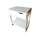 Mesa de cabeceira Branco dourado Mordomo Quarto Apoio Cama 