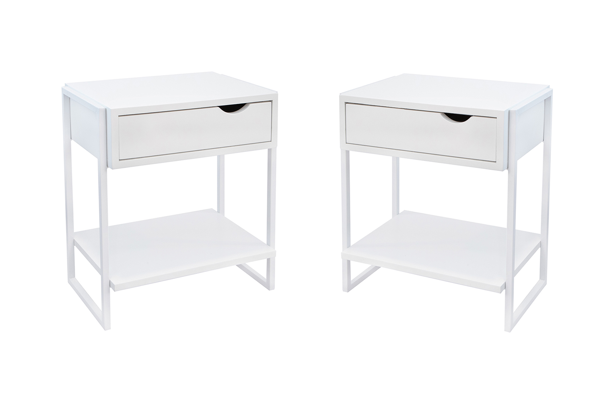 Mesas de cabeceira White Apoio Minimalista Quarto Cama Kit 2 und.