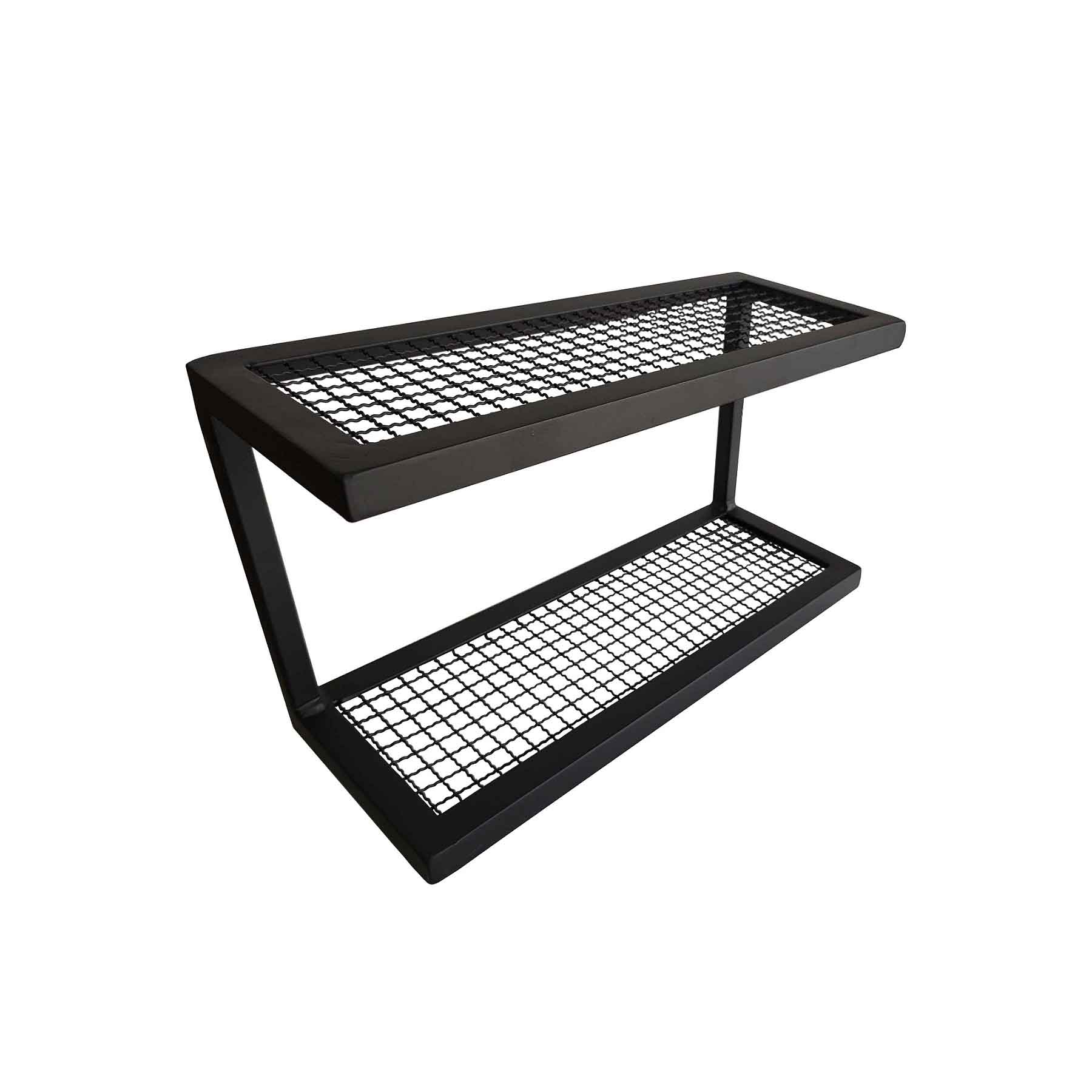 Nicho cozinha tela preto fosco Prateleira Organizador ganchos Dupla