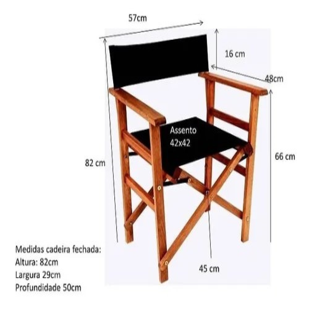 Cadeira Diretor Cannes Em Madeira ALF78.1