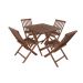 Conjunto Roma Mesa 80cm com furo para ombrelone e 4 Cadeiras Dobráveis