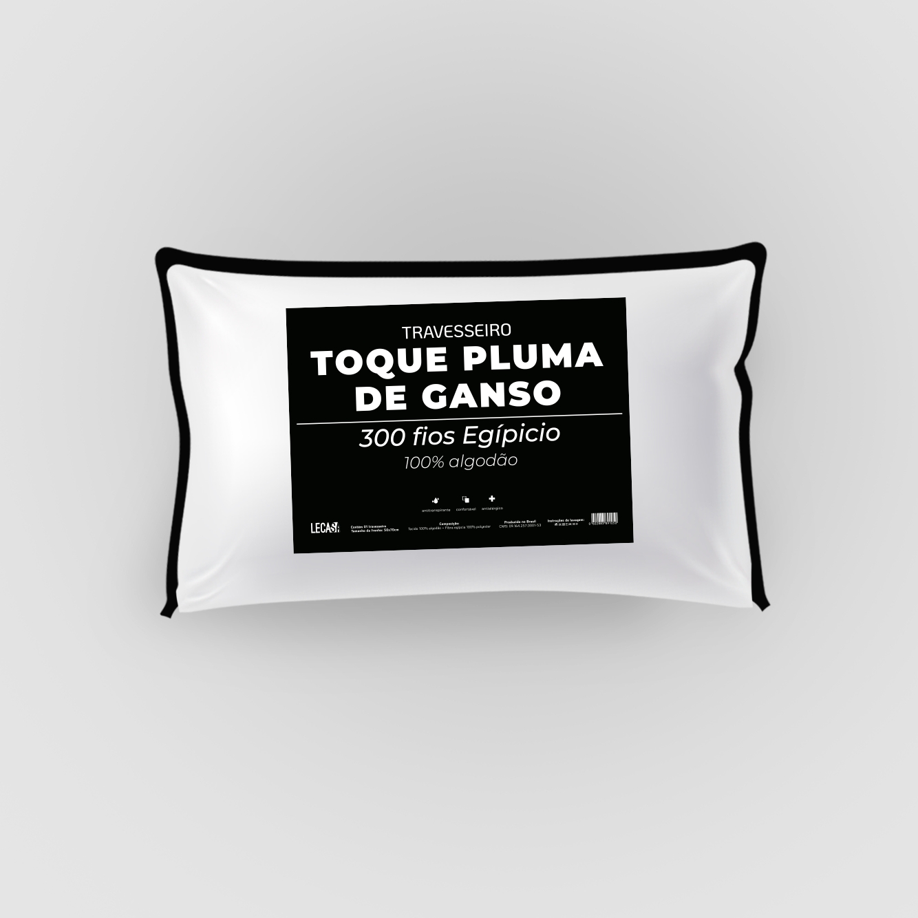 Travesseiro Toque Pluma de Ganso 300 fios- Lecasa