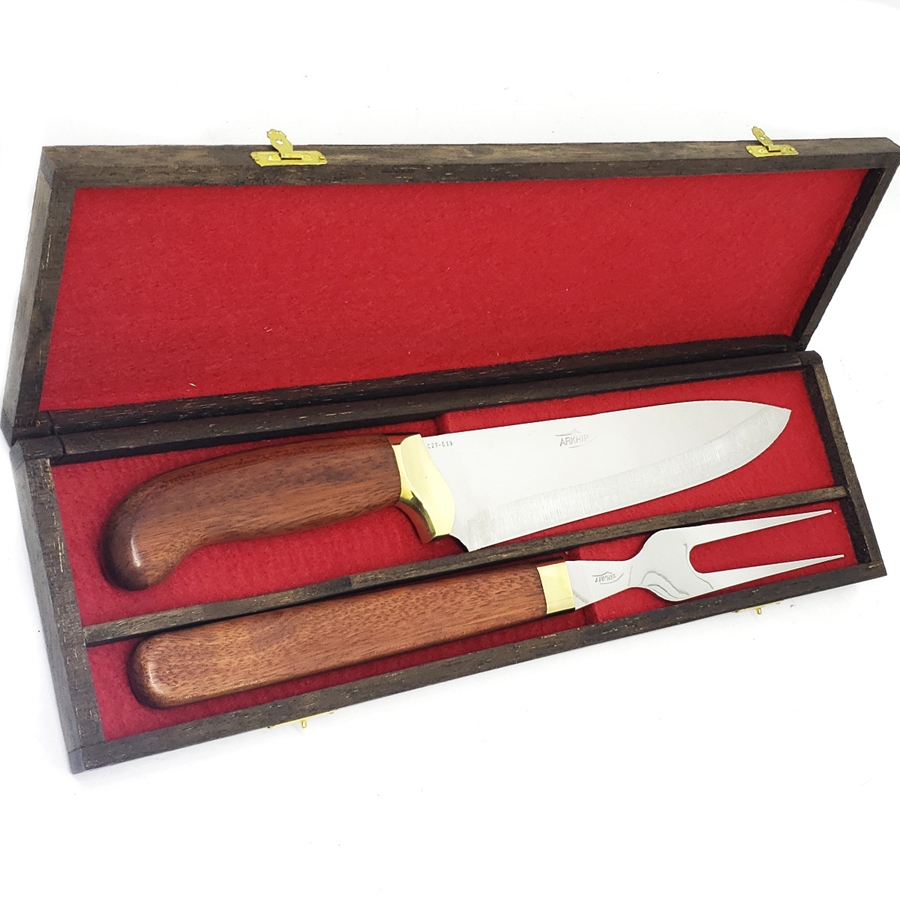 Kit Churrasco Arkhip Suprema Grill 8'' Cabo Madeira Caixa