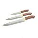 Kit Churrasco e Cozinha Arkhip Trichu 10'' 8'' 5'' Cabo Madeira Bainha