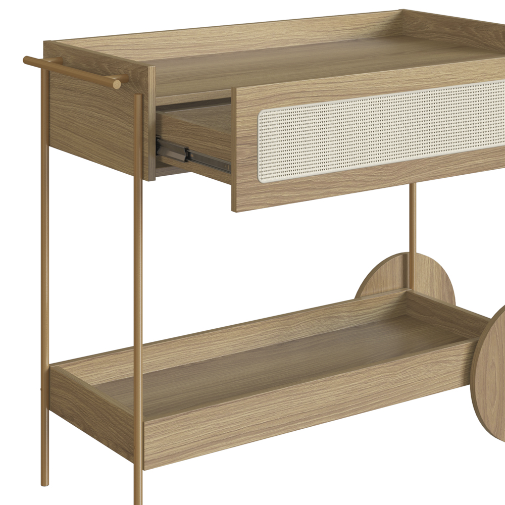 Carrinho Bar Porta Taças 110 CM Pes Metal Oslo 28964 Hanover Artesano
