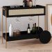 Carrinho Bar Porta Taças 110 CM Pes Metal Oslo 28964 Nero Artesano