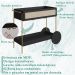Carrinho Bar Porta Taças 110 CM Pes Metal Oslo 28964 Nero Artesano